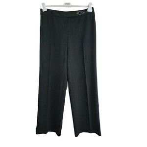 LM Women's Size 10 Armani Collezioni Wide Leg Black Dress Pants Slacks Trousers